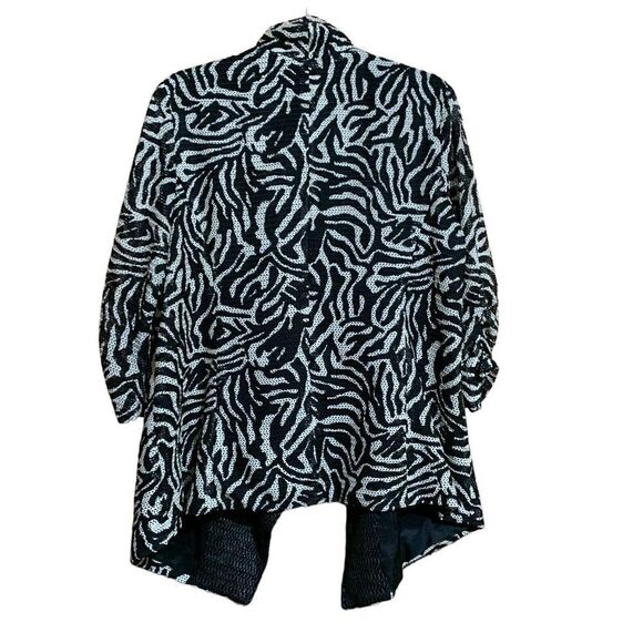 Alberto Makali Size XL Multicolor Print Drape Open Front Lagenlook Cardigan - Picture 4 of 7